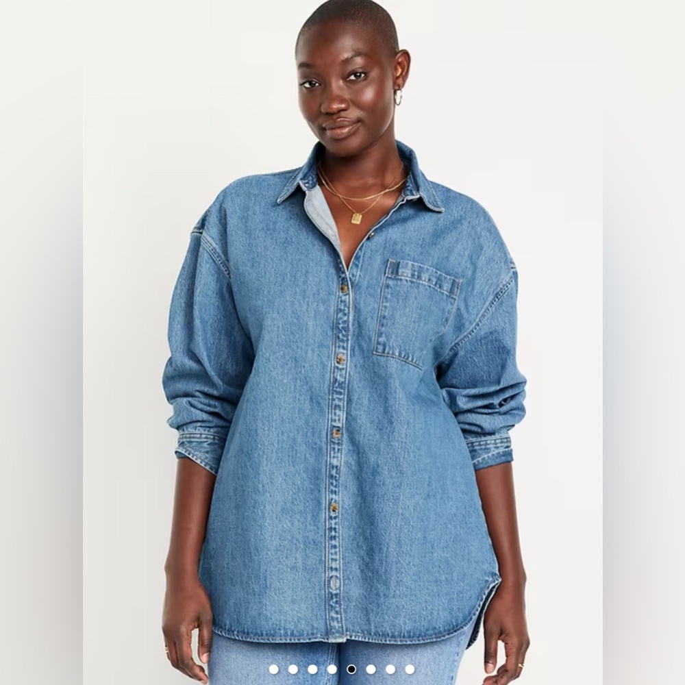 Old Navy Boyfriend Button-Down Jean Tunic